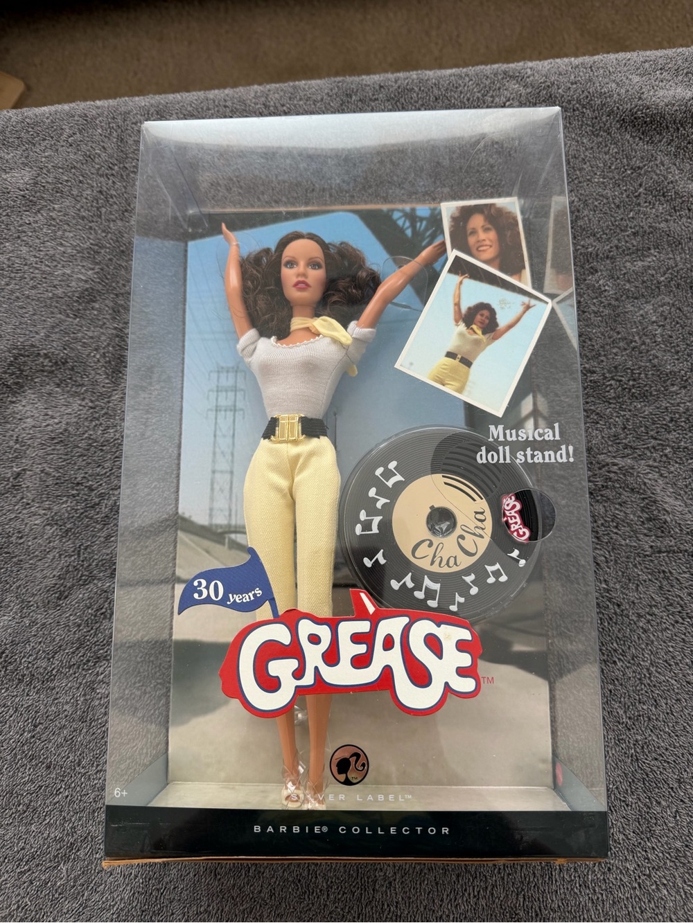 Barbie Pale Yellow Cropped Jeans with White Top and Gold Belt - Grease Collector